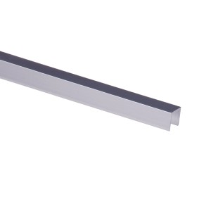 Srebrny profil U z aluminium, 15x15,9x1000 mm, do konstrukcji i ochrony.