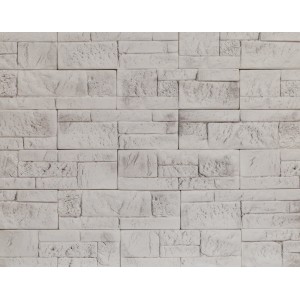 Jasna okładzina ścienna t.b.t. o wyglądzie kamienia do użytku wewnątrz i na zewnątrz.