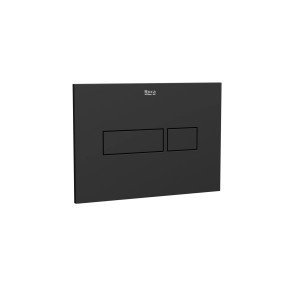 Czarny przycisk spłukujący do spłuczek WC, marka Roca.