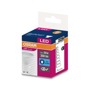 Żarówka LED GU10 Osram w pudełku, 5W, Cool Daylight.