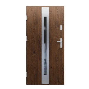 Drzwi zewnętrzne stalowe Aeris Inox orzech 100L