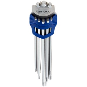8-częściowy zestaw kluczy trzpieniowych LUX TX Comfort w uchwycie, stal chromowo-wanadowa, do śrub TX.
