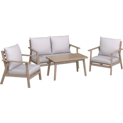 Komplet mebli wypoczynkowych WOODSBORO szary 4-częściowy