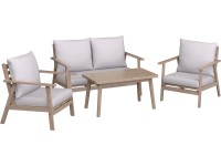 Komplet mebli wypoczynkowych WOODSBORO szary 4-częściowy