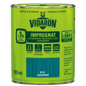 Puszka impregnatu do drewna Vidaron, kolor R12 Lazur. Do pergoli, płotów i mebli ogrodowych.