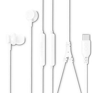 Białe słuchawki t.b.t. ze złączem USB-C.