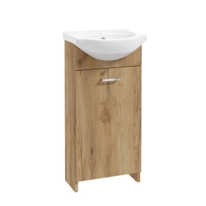 t.b.t. Szafka pod umywalkę z umywalką w kolorze drewna.