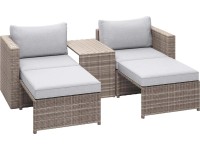 Komplet mebli balkonowych OLEA MINI COMPACT szary 5-częściowy
