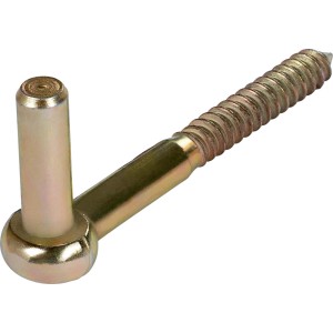 Żółty ocynkowany sworzeń wkręcany, długość 120 mm, z trzpieniem 13 mm do wkręcania.