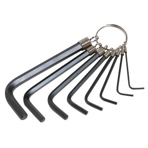 Zestaw kluczy imbusowych LUX, 8-częściowy, klucz nasadowy sześciokątny wykonany ze stali chromowo-wanadowej.