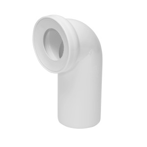 Białe złącze WC (Kolanka przyłączeniowe WC) do instalacji hydraulicznej.