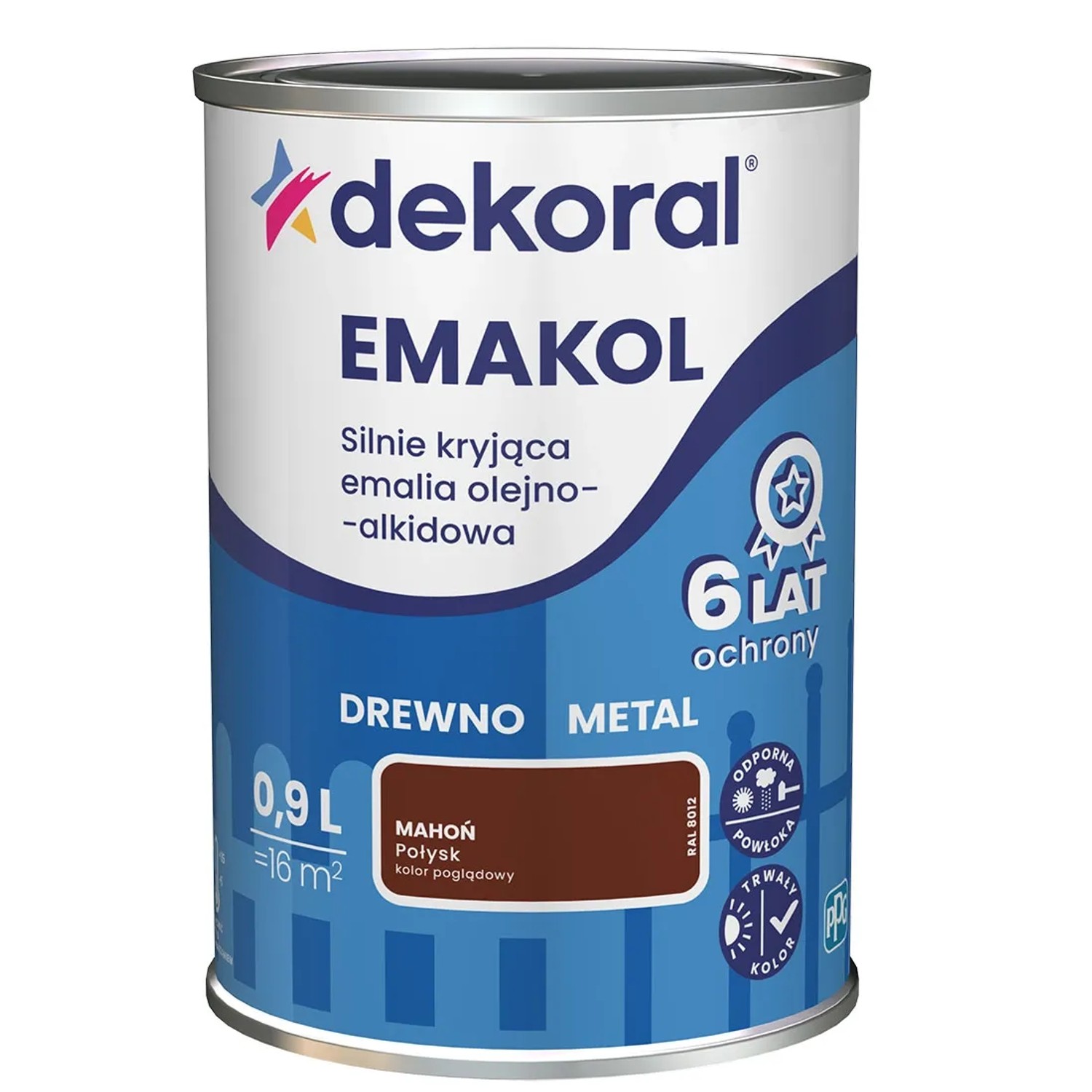 Dekoral Emalia Emakol Strong mahoń 900 ml