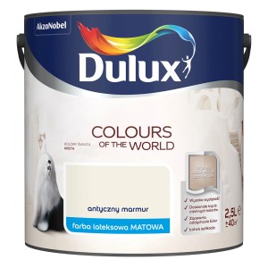 Wiadro z farbą do ścian Dulux, Kolorowe farby do ścian, odcień Antyczny Marmur, 2,5L.