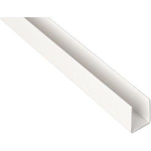 Biały profil U z tworzywa sztucznego, 10x12x2000 mm, do budowy i maszyn.