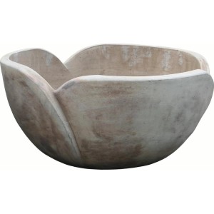 Brązowa donica z terakoty w kształcie tulipana, Ø 44 cm. Idealna do ogrodu i na taras.