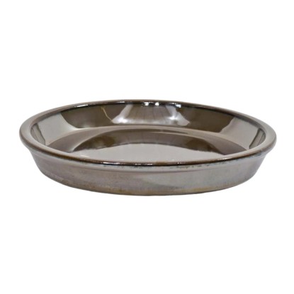 Podstawka ceramiczna brązowa szkliwiona - 30 cm