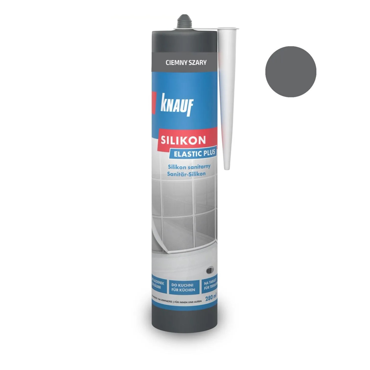 Knauf Silikon sanitarny ciemno szary 280 ml