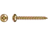 LUX-TOOLS Wkręt uniwersalny z łbem walec PZ Ø 3,5 mm x 30 mm ocynk żółty 20 szt