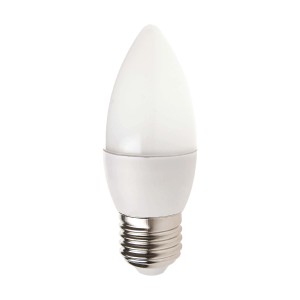 Żarówka LED E27 w kształcie świecy, białe światło.