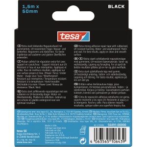 Tesa Ultra Power Under Water taśma naprawcza, 1,5 m x 50 mm, czarna. Idealna do napraw pod wodą.