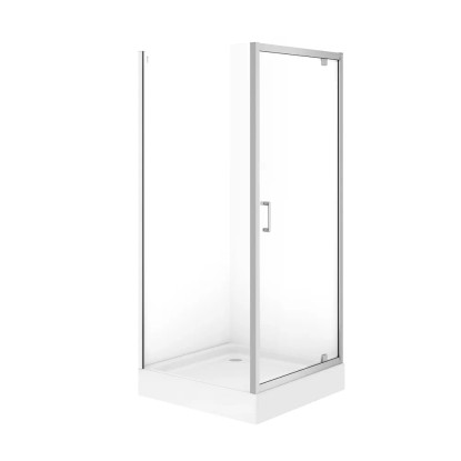 Cersanit Kabina prysznicowa Brasco 90 drzwi uchylne chrom z brodzikiem