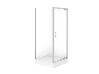 Cersanit Kabina prysznicowa Brasco 90 drzwi uchylne chrom z brodzikiem
