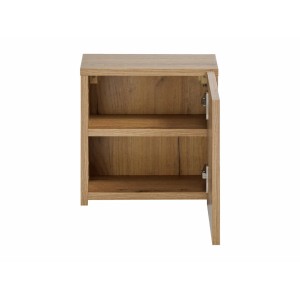 Zestaw mebli łazienkowych t.b.t.: Szafka wisząca z otwartymi drzwiami i dwiema półkami.