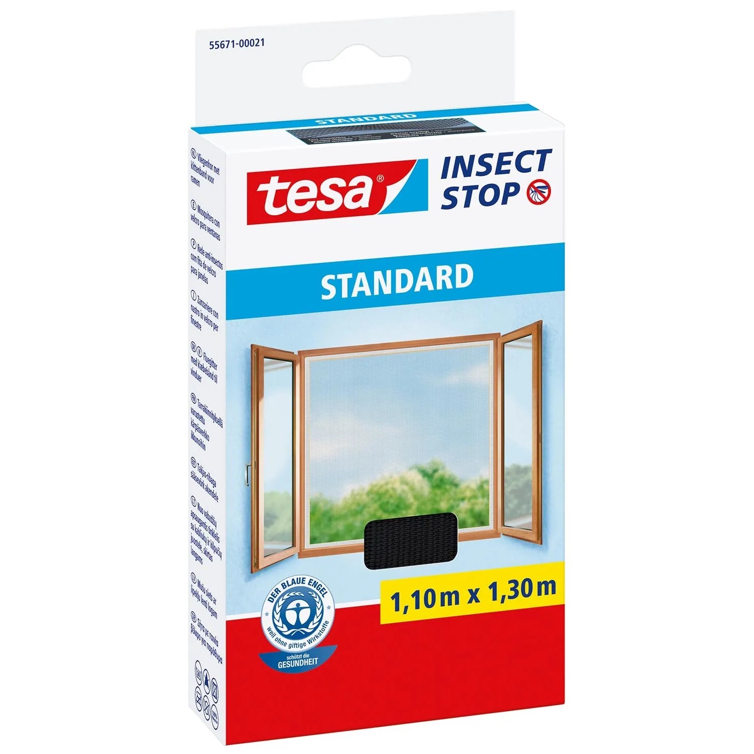 Tesa Moskitiera okienna Standard czarna - 110 x 130 cm