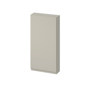Element zestawu mebli łazienkowych t.b.t. w kolorze beżowym, prosty design.