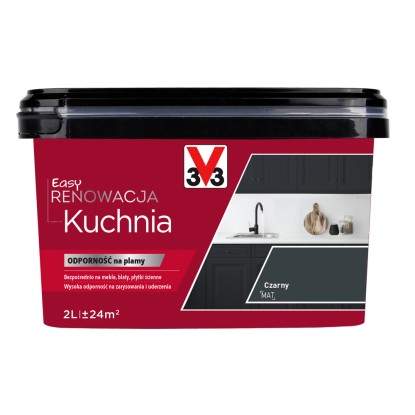 V33 Farba Easy Renowacja Kuchnia czarny mat 2l
