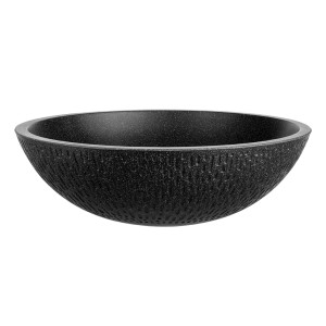 Kuchinox Umywalka Amber okrągła granitowa czarna 41x41x13,5