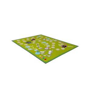 Zielony dywan dziecięcy ze wzorem do gry, idealny do pokoju dziecięcego. Kategoria: Dywany z długim włosiem.