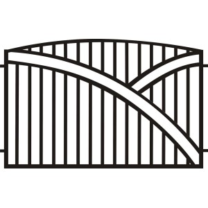 Czarny metalowy panel ogrodzeniowy t.b.t. do ogrodu.