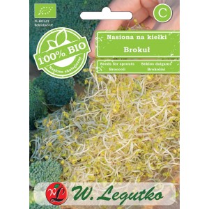 Organiczne nasiona brokuła na kiełki, nasiona na chrupiące sałatki i warzywa.
