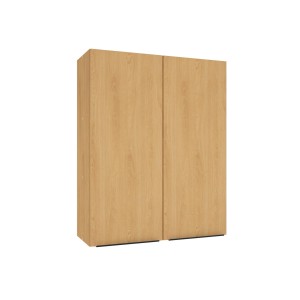 Zestaw mebli kuchennych t.b.t. z dwoma jasnymi frontami drewnianymi.