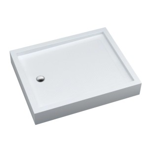 Brodzik prostokątny Schedpol Billig 80x100x16 cm biały gładki ryflowane dno