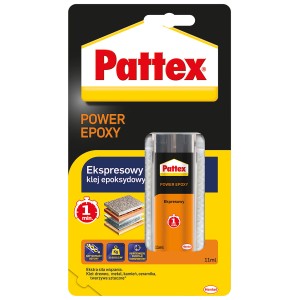 Pattex Power Epoxy Express klej, 11ml, do drewna, metalu, kamienia, ceramiki i tworzyw sztucznych.