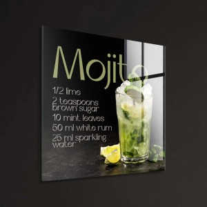 STYLER Obraz Glasspic MOJITO RECIPE GL521 30 x 30 cm