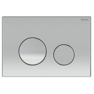RAVAK Chromowany przycisk spłukujący do spłuczek WC z dwoma przyciskami.