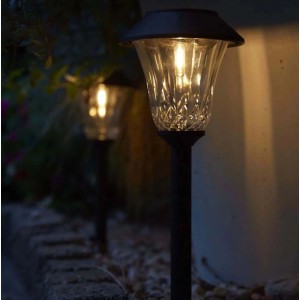 Düwi Lampa solarna LONDON LED ze szpicem 10lm IP65 wys. 41 cm czarna