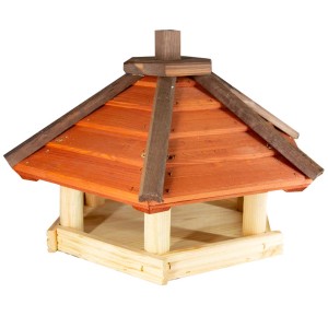 Drewniany karmnik dla ptaków z dachem, idealny do ogrodu. Kategoria: Karmniki dla ptaków.