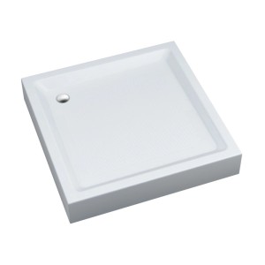 Brodzik kwadratowy Schedpol Billig 90x90x16 cm biały gładki ryflowane dno