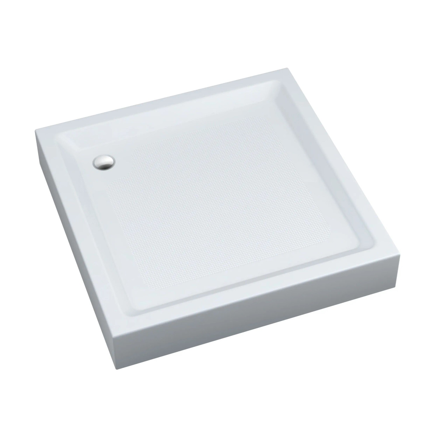 Brodzik kwadratowy Schedpol Billig 90x90x16 cm biały gładki ryflowane dno