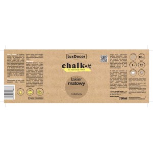 Etykieta LuxDecor Chalk-it lakier do mebli, matowy, bezbarwny, 750ml.