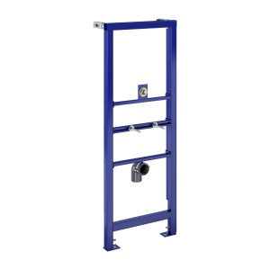 Niebieska rama montażowa spłuczki WC do montażu zestawu WC.