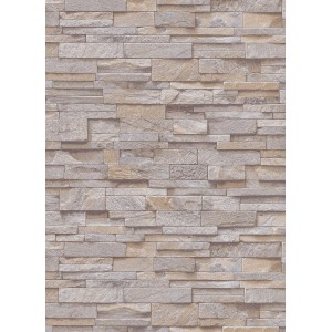 Tapeta dekoracyjna imitująca kamień, beżowo-szara. Strukturalny wzór na ścianę.