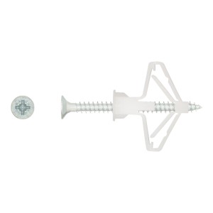 t.b.t. Kołek ze śrubą, odpowiedni do płyt gipsowo-kartonowych i pustych przestrzeni.