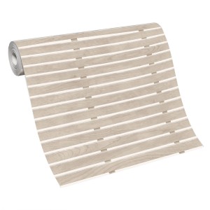 Rolka tapety imitującej drewno z białymi akcentami. Dekoracyjna tapeta ścienna do wnętrz.