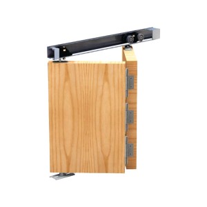 Szyna prowadząca do drzwi przesuwnych t.b.t., wygląd drewna.