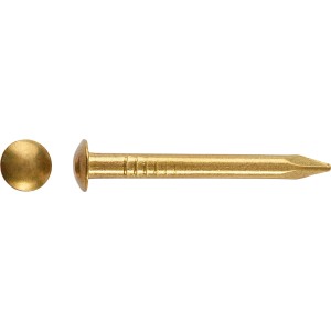 LUX Gwoździe z okrągłą główką, Ø 2 mm x 20 mm, mosiądzowane, 100 sztuk, do lekkich mocowań.